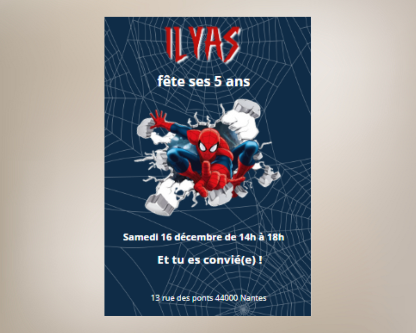 Carte invitation personnalisée