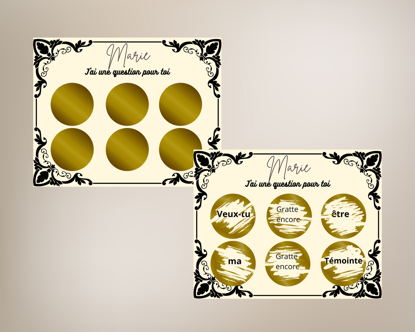 Carte à gratter personnalisée