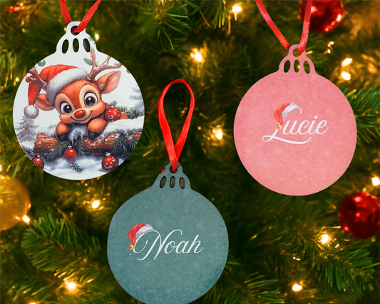 Boule de Noël plate personnalisée