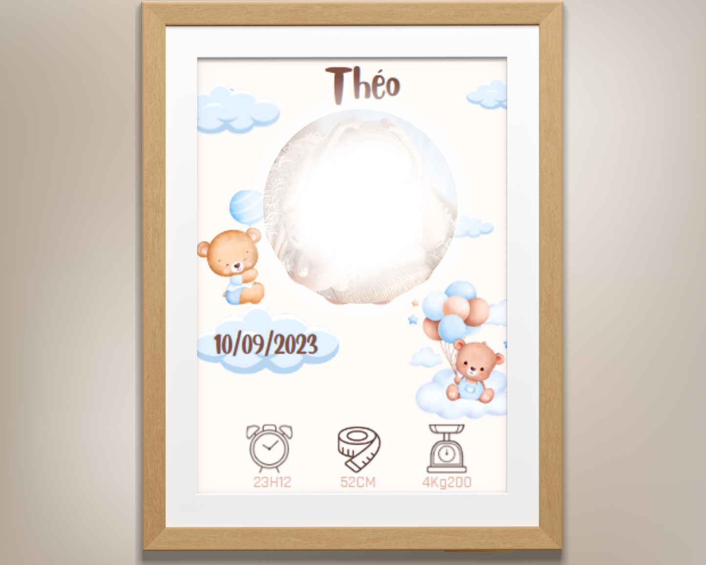 Affiche de naissance personnalisée